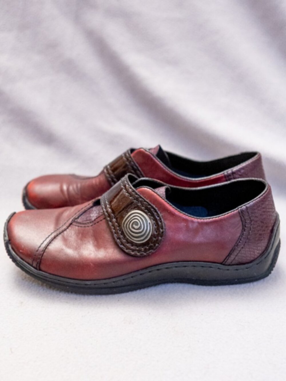 Rieker Antistress Burgundy Womens Comfortable 37 US 6 Leather Shoes L1760